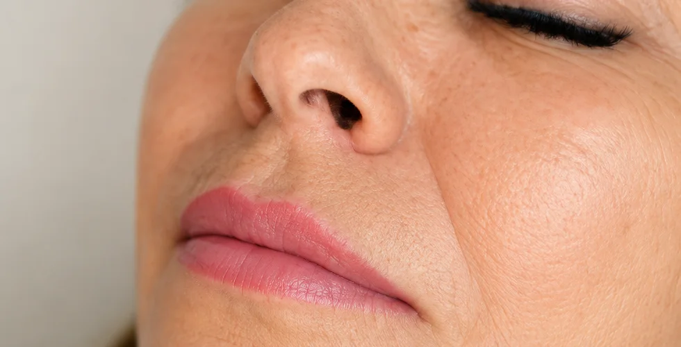 Labios después de la micropigmentación nude